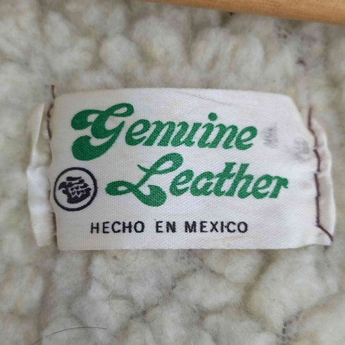 GENUINE LEATHER  70s メキシコ製 裏地ボア フロントベルト ムートンベスト メンズ